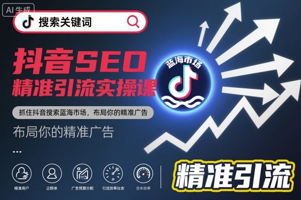 抖音SEO精准引流实操课，抓住抖音搜索蓝海市场，布局你的精准广告-hcnxn