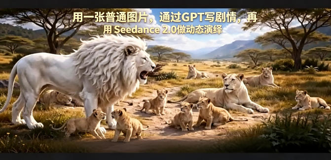 用一张普通图片，通过GPT写剧情，再用Seedance 2.0做动态演绎，居然能生成迪士尼风格搞笑动画-hcnxn