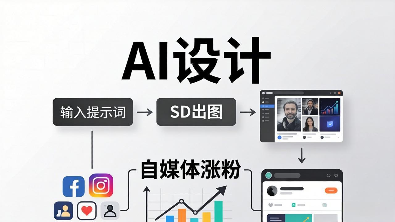 人人都是AI设计师：SD出图+自媒体涨粉一站教学，告别图文素材焦虑，AI设计让你轻松避开内卷-hcnxn