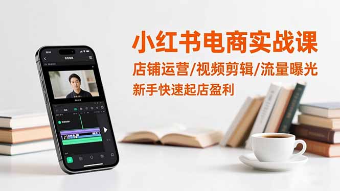 小红书电商实战课：店铺运营/视频剪辑/流量曝光，新手快速起店盈利-hcnxn