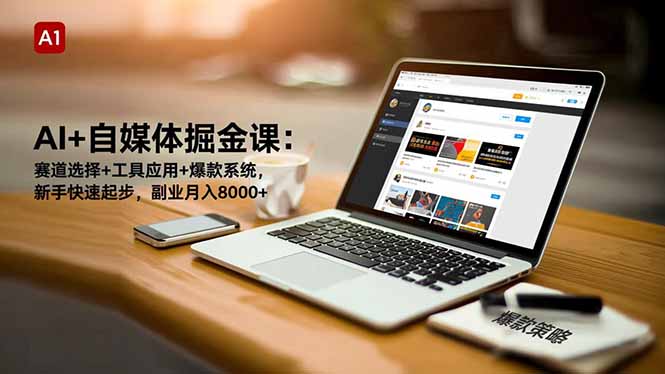 AI+自媒体掘金课：赛道选择+工具应用+爆款系统，新手快速起步，副业月入8000+-hcnxn