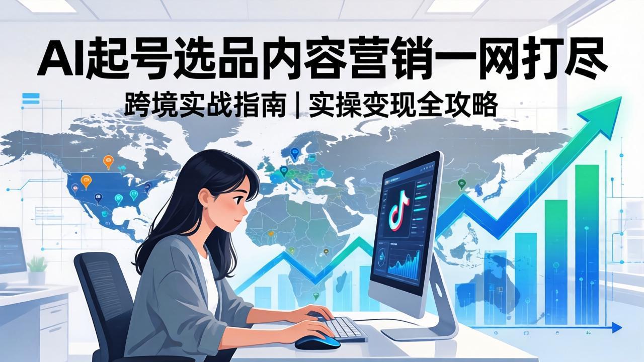 2026 TikTok 跨境AI实操：从零基础到变现全流程，AI起号选品内容营销一网打尽-hcnxn