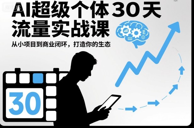 AI超级个体30天流量实战课，从小项目到商业闭环，打造你的生态-hcnxn