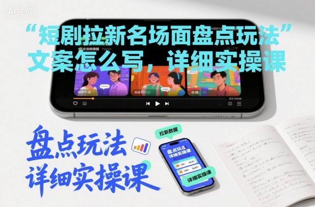 短剧拉新名场面盘点玩法文案怎么写，详细实操课-hcnxn