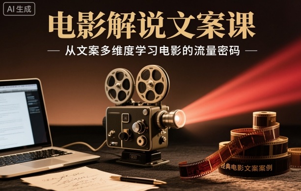 电影解说文案课，从文案多维度学习电影的流量密码-hcnxn