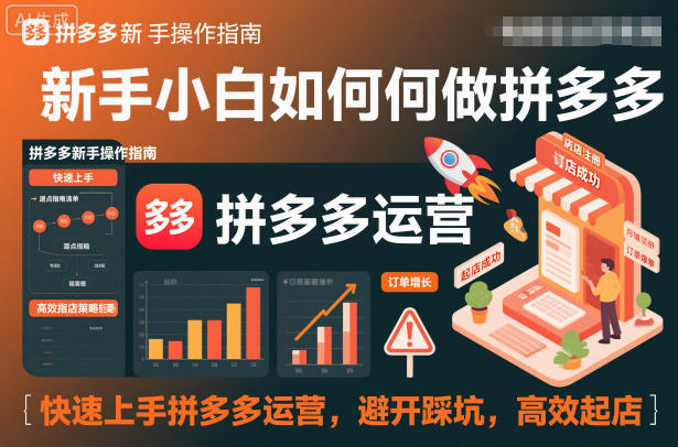 新手小白如何做拼多多，快速上手拼多多运营，避开踩坑，高效起店-hcnxn