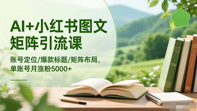 AI+小红书图文矩阵引流课：账号定位/爆款标题/矩阵布局/单账号月涨粉5000+-hcnxn