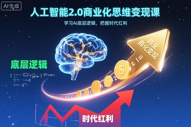 人工智能2.0商业化思维变现课，学习AI底层逻辑，把握时代红利-hcnxn
