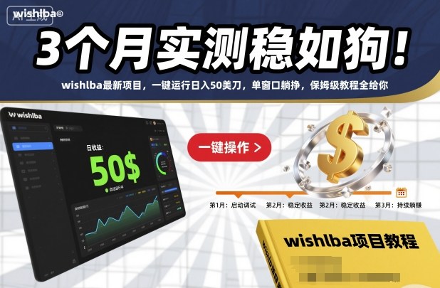 3个月实测稳如狗！wishlba最新项目，一键运行日入50美刀，单窗口躺挣，保姆级教程全给你【揭秘】-hcnxn
