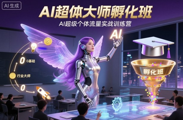 AI超体大师孵化班，AI超级个体流量实战训练营-hcnxn