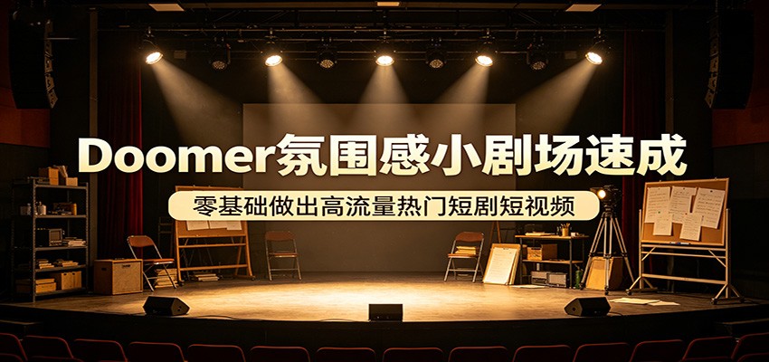 Doomer氛围感小剧场速成，零基础做出高流量热门短剧短视频-hcnxn