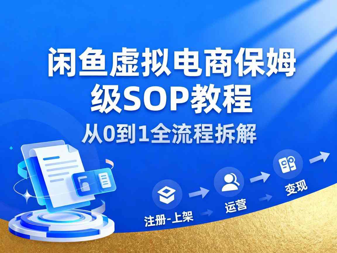 闲鱼虚拟电商，月入轻松过1W，保姆级SOP教程-hcnxn