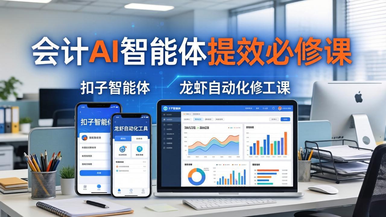 财务会计AI智能体提效必修课：扣子智能体+龙虾自动化+报表分析，一站式提升财务工作效率-hcnxn