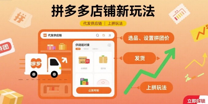 拼多多店铺新玩法，代发供应链上拼玩法-hcnxn