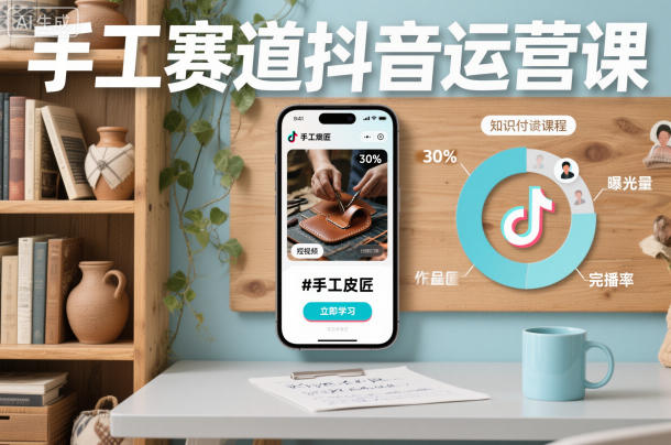 手工赛道抖音运营课，手工赛道流量运营-hcnxn