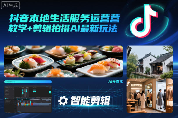 抖音本地生活服务运营教学+剪辑拍摄AI最新玩法-hcnxn