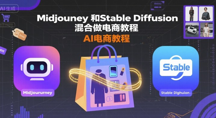 Midjourney和Stable Diffusion混合做电商教程-ai电商教程-hcnxn