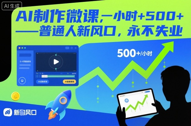 AI制作微课，一小时5张+，普通人新风口，永不失业-hcnxn