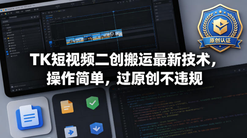 TK短视频二创搬运最新技术，操作简单，过原创不违规-hcnxn