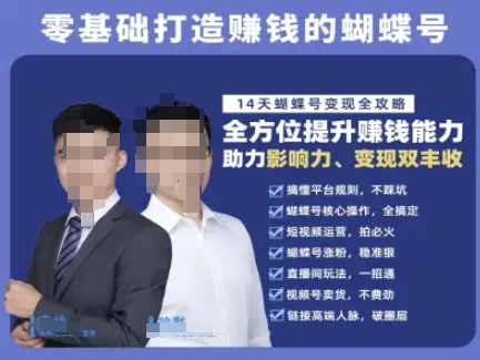 蝴蝶号专栏-视频号运营教程，零基础打造挣钱的蝴蝶号，14天蝴蝶号变现全攻略-hcnxn