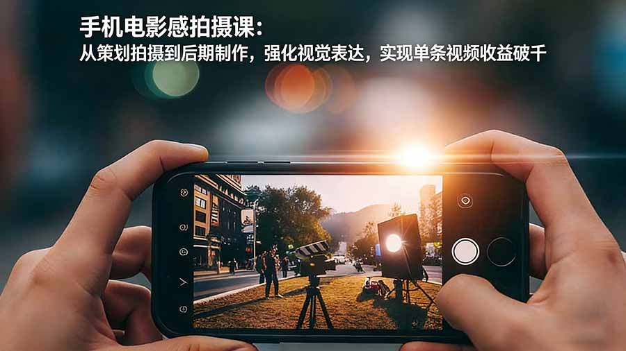 手机电影感拍摄课：从策划拍摄到后期制作，强化视觉表达，实现单条视频收益破千-hcnxn