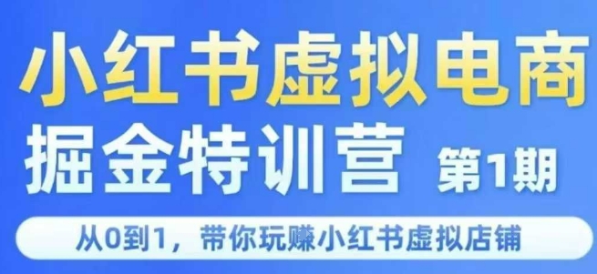 小红书虚拟电商掘金特训营第1期，从0到1，带你玩转小红书虚拟店铺-hcnxn