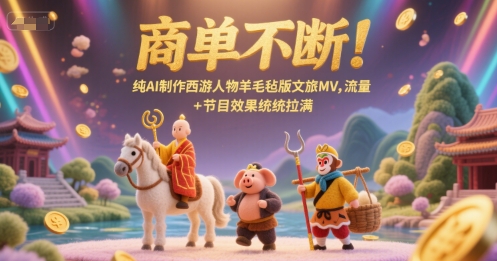 商单不断！纯AI制作西游人物羊毛毡版文旅MV，流量+节目效果统统拉满-hcnxn