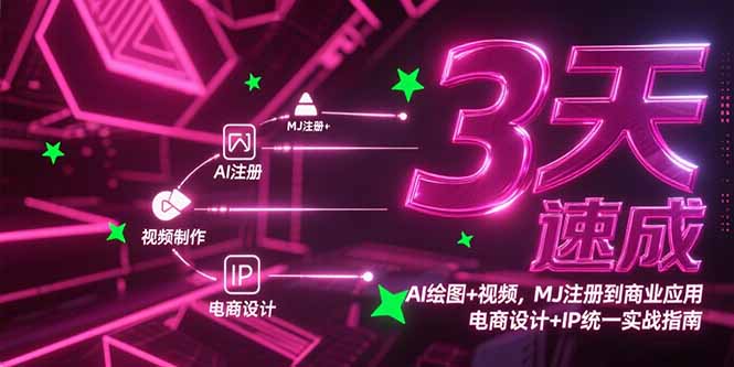 3天速成AI绘图+视频，MJ注册到商业应用，电商设计+IP统一实战指南-hcnxn