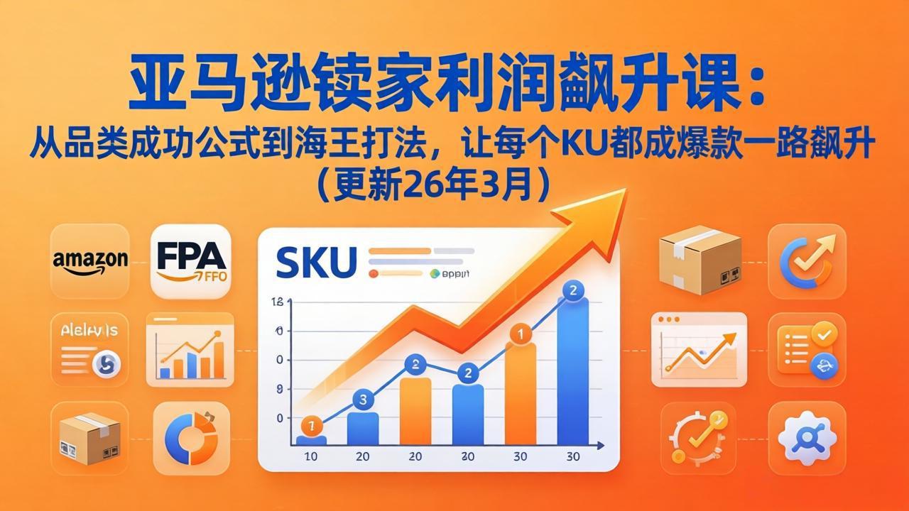 亚马逊卖家利润飙升课：从品类成功公式到海王打法，让每个SKU都成爆款一路飙升(更新26年3月-hcnxn