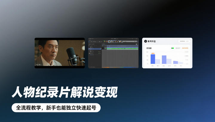 人物纪录片解说变现，全流程教学，新手也能独立快速起号-hcnxn