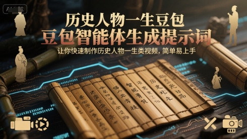 历史人物一生豆包智能体生成提示词，让你快速制作历史人物一生类视频，简单易上手-hcnxn