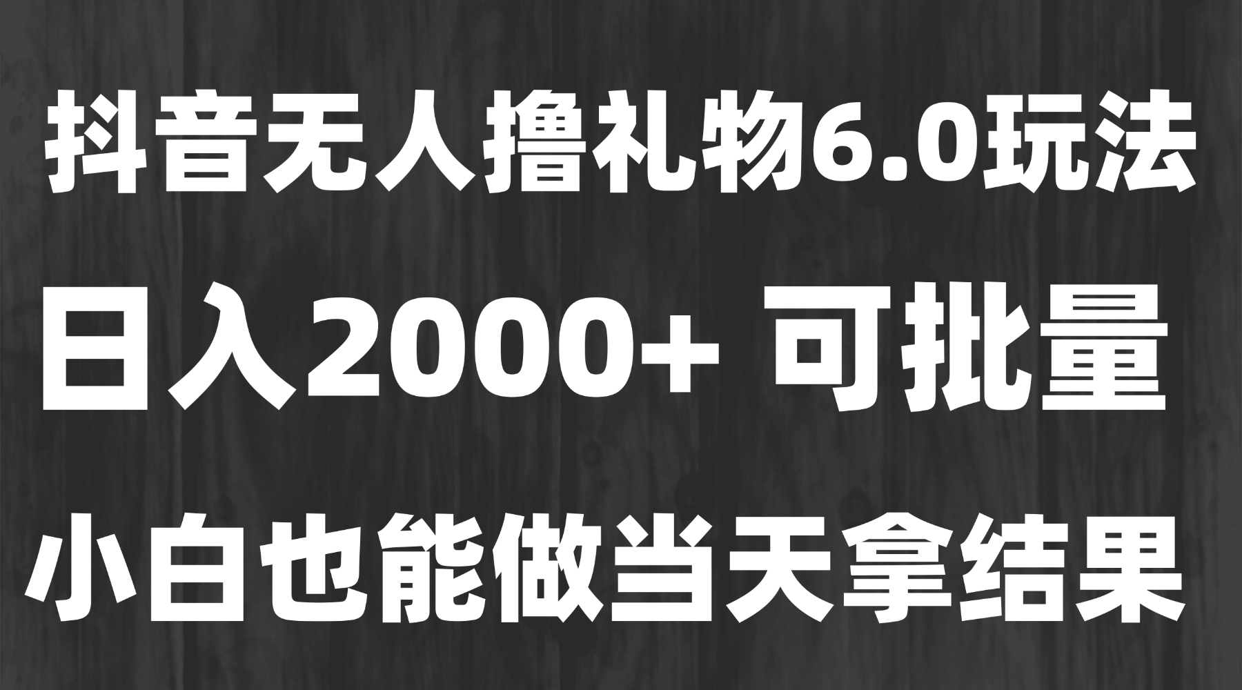 最新风口暴力撸金技术，无人撸礼物，长期稳定 一天收益2000+，小白当天...-hcnxn
