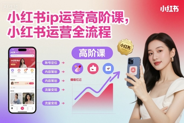 小红书ip运营高阶课，小红书运营全流程-hcnxn