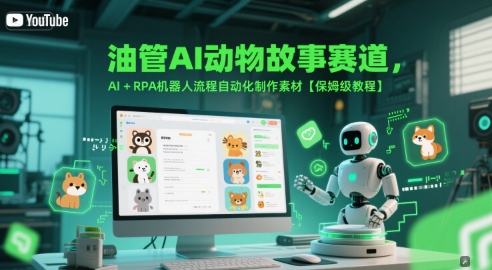 油管AI动物故事赛道，AI+RPA机器人流程自动化制作素材【保姆级教程】-hcnxn