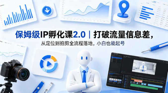 保姆级IP孵化课2.0｜打破流量信息差，从定位到拍剪全流程落地，小白也能起号-hcnxn