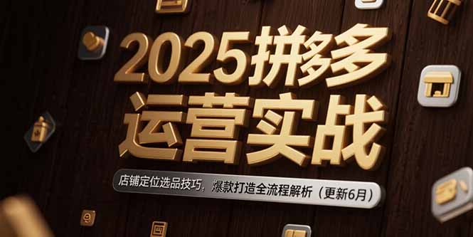 2025拼多多运营实战：店铺定位选品技巧，爆款打造全流程解析(更新6月-hcnxn