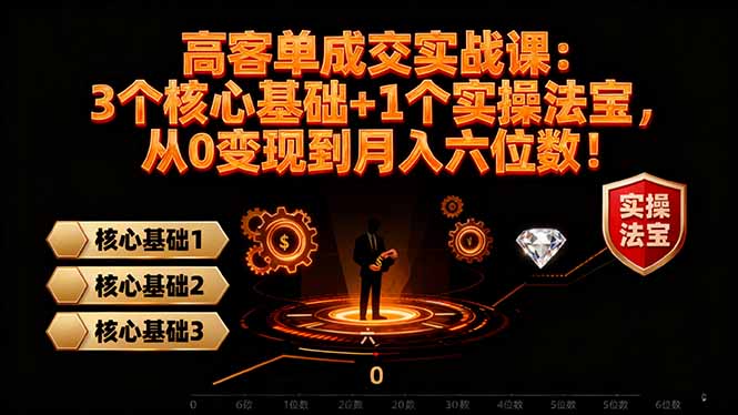 高 客单成交实战课：3个核心基础+1个实操法宝，从0变现到月入六位数！-hcnxn