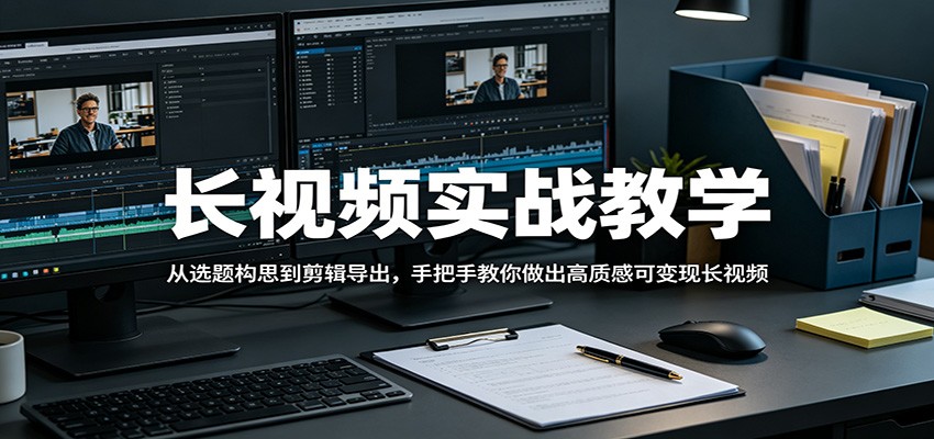 长视频实战教学，从选题构思到剪辑导出，手把手教你做出高质感可变现长视频-hcnxn