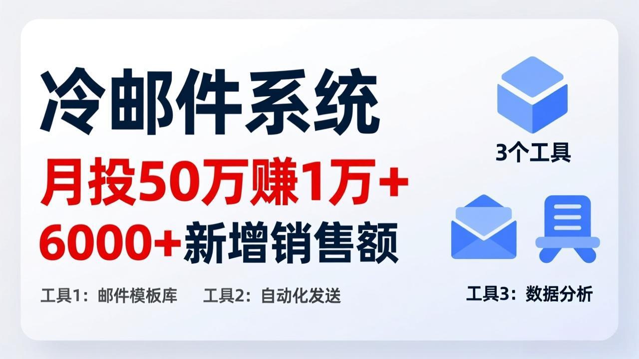 月投 50 刀赚 1 万 +！冷邮件系统：6000 + 新增销售额，靠 3 个工具轻松搞-hcnxn