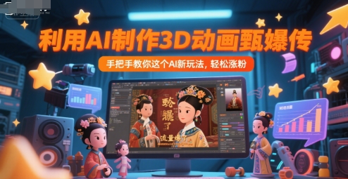 利用AI制作3D动画甄嬛传，流量爆了，手把手教你这个AI新玩法，轻松涨粉-hcnxn