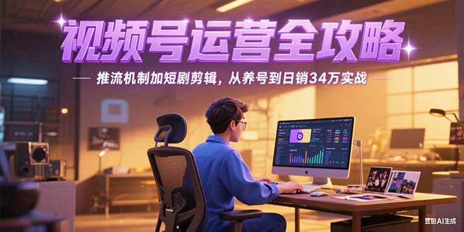 2025视频号运营全攻略，推流机制加短剧剪辑，从养号到日销34万实战-hcnxn