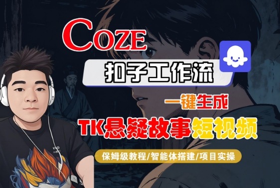 Coze扣子智能体工作流一键生成“TK悬疑故事“短视频，全流程保姆级教学-hcnxn