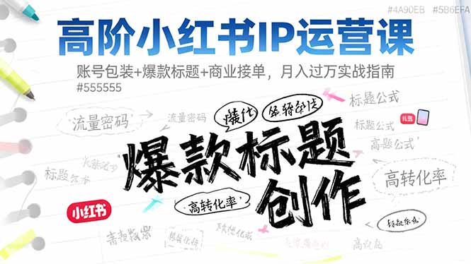 高阶小红书IP运营课：账号包装+爆款标题+商业接单，月入过万实战指南-hcnxn