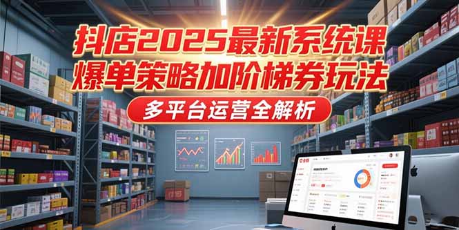 抖店2025最新系统课，爆单策略加阶梯券玩法，多平台运营全解析-hcnxn