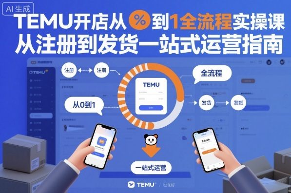TEMU开店从0到1全流程实操课，从注册到发货一站式运营指南-hcnxn