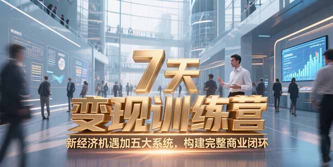 7天咨询师变现训练营，新经济机遇加五大系统，构建完整商业闭环-hcnxn