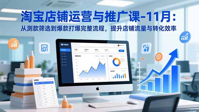淘宝店铺运营与推广课-11月：从测款筛选到爆款打爆完整流程，提升店铺流量与转化效率-hcnxn