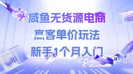 咸鱼无货源电商，高客单价玩法，新手1个月入门-hcnxn