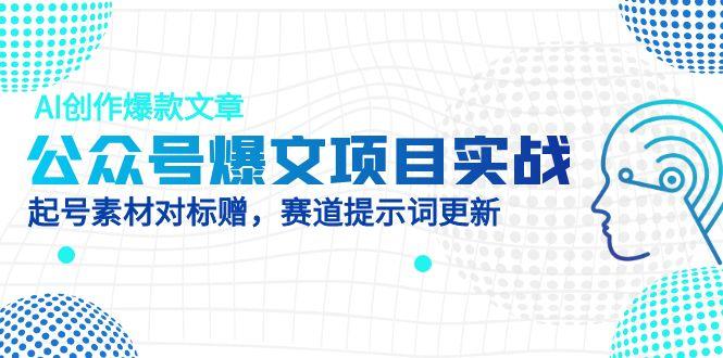 公众号爆文项目实战，AI创作爆款文章，起号素材对标赠(附赛道AI提示词-hcnxn