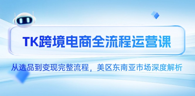 TK跨境电商全流程运营课，从选品到变现完整流程，美区东南亚市场深度解析-hcnxn